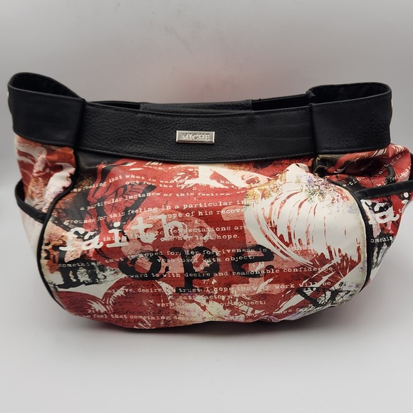 Miche Hope Red Faith Print Bag Shell Classic Faux Leather - Picture 1 of 7